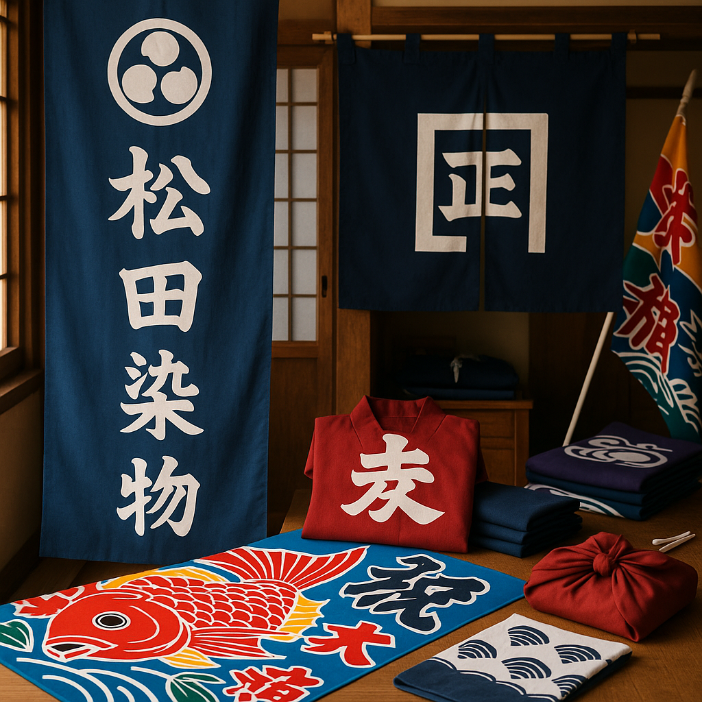 株式会社 松田染物店の宣伝幟 依頼・旗　制作と暖簾　費用