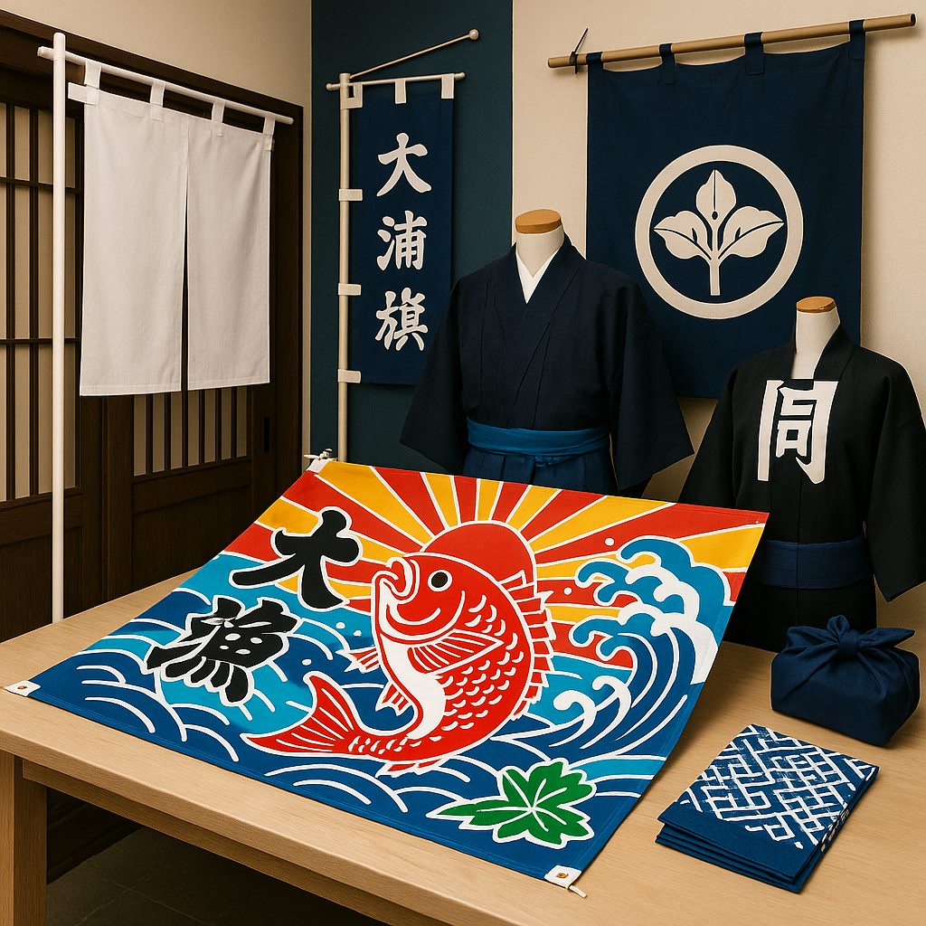 大漁旗90×135cm19,800円〜・暖簾費用と宣伝幟の依頼