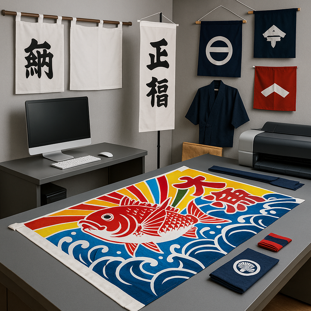 染物店の大漁旗19,800円〜と神社幟・暖簾の費用