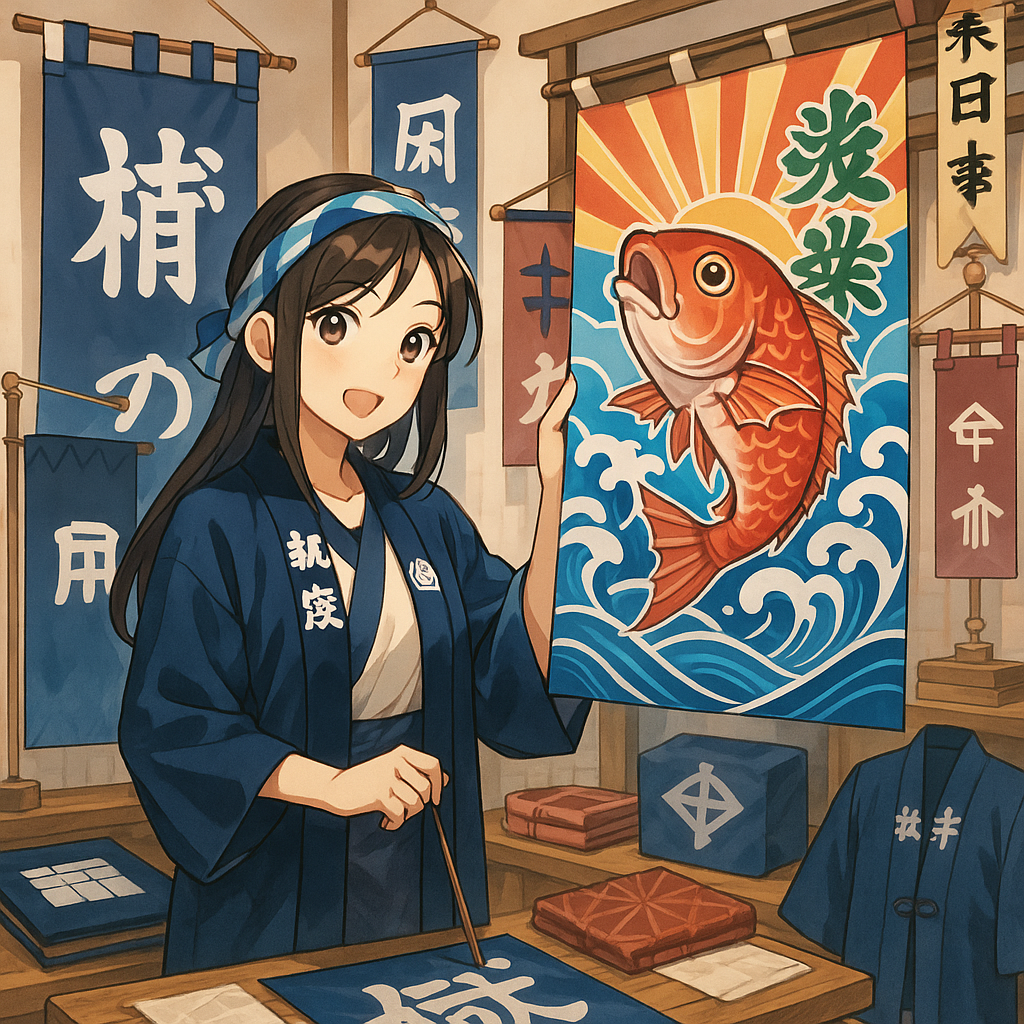 創業1702年の株式会社 松田染物店 大漁旗19,800円〜と暖簾費用