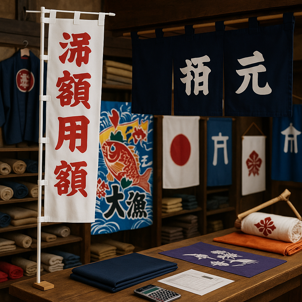 宣伝幟の依頼と暖簾の費用目安｜大漁旗・社旗の旗制作