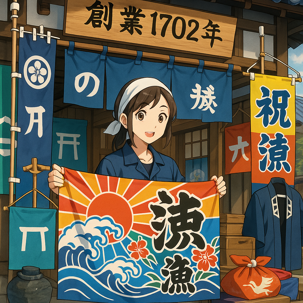 創業1702年 株式会社 松田染物店の大漁旗と暖簾費用